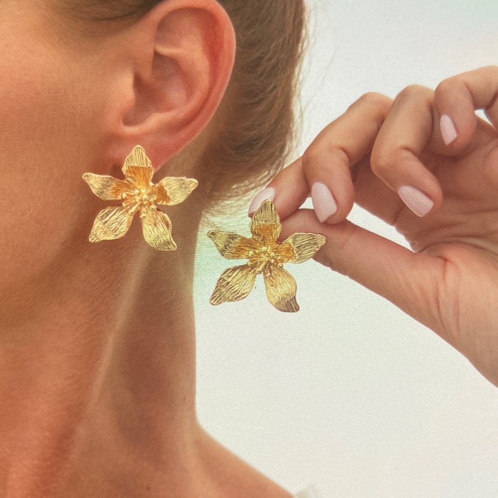 Golden Blossom Statement Earrings